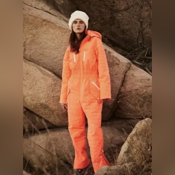 Free People neon orange ski / snowboard suit. Excellent condition. - Picture 3 of 7